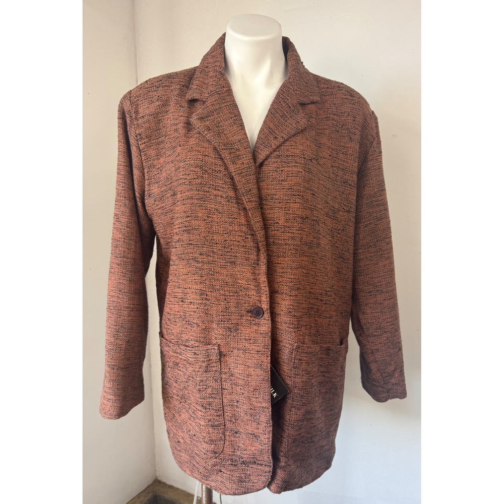 Ultra Silk Hand Woven Bengaline Silk Blazer Terracotta Fully Lined Blazer